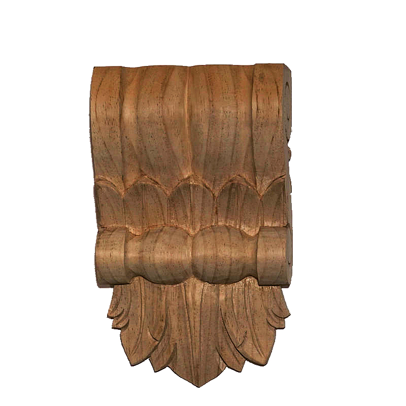 Large Wide Hand Carved Pine Corbel C4D